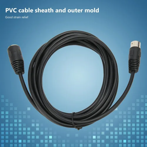 Vista 3 de Cable MIDI, cable de extensión MIDI DIN de 9.8 pies con conector DIN de 5 pines macho a hembra, cable de extensión MIDI DIN Cable adaptador de audio