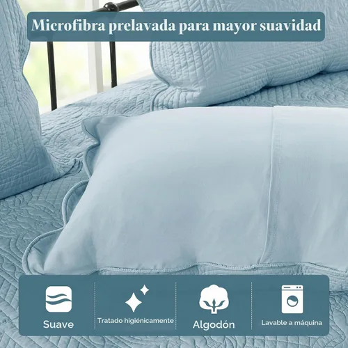 Vista 3 de Madison Park Coastal Damask - Juego de funda acolchada para sofá cama, 6 piezas, 39 x 75 pulgadas