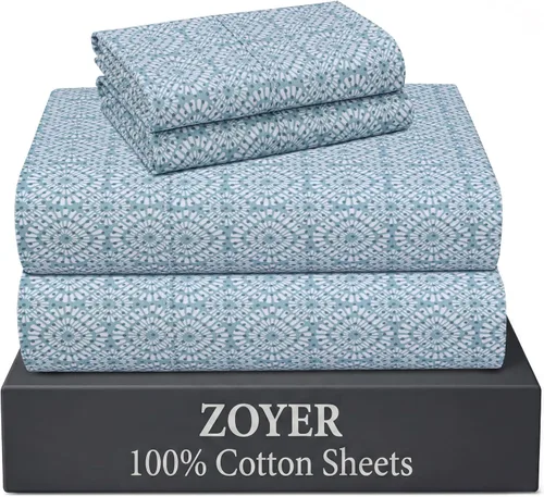 Vista 14 de ZOYER Sábanas de 100 % algodón percal tamaño individual, refrescantes y transpirables, duraderas, con una sensación nítida, suave y cómoda, bolsillo