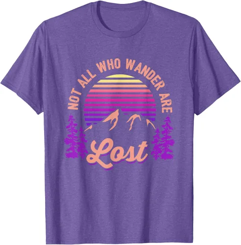 Vista 6 de Not All Who Wander Are Lost Vintage Mountains - Camiseta de senderismo, Negro, S