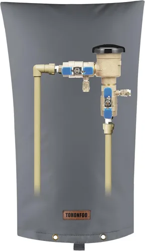 Vista 21 de Cubierta aislante de tubería para prevención de reflujo (5°F) – Bolsa aislada para válvula de aspersor de riego – Cubierta de bomba de pozo de agua