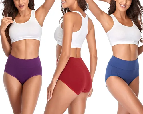 Vista 3 de Annenmy - Ropa interior para mujer, de algodón, suave, de cintura alta, tallas regulares y extragrandes