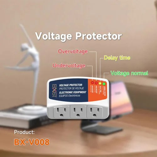 Vista 8 de BXST Protector contra sobretensiones para refrigerador, regleta de alimentación de 3 salidas para electrodomésticos 30S, protector de voltaje