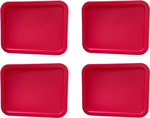 Vista 6 de Tapas de repuesto para recipientes de vidrio Pyrex para almacenamiento de alimentos de 3 tazas, (7.75 x 5.75 pulgadas), tapas rectangulares de Azul