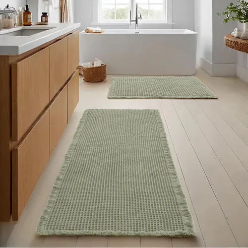 Vista 43 de JIUZHEN Tapete de Baño Mejorado con Diseño de Gofre Súper Absorbente Tapetes de Baño Antideslizantes Alfombras de Baño Lavables a Máquina de Secado