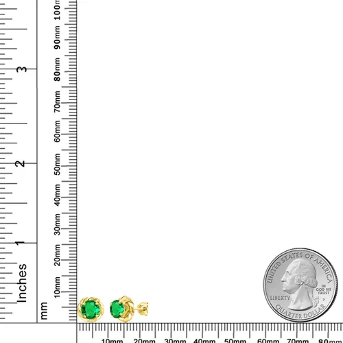 Vista 23 de Gem Stone King Aretes de plata de ley 925 de 0.236 in con piedra natal redonda para mujer