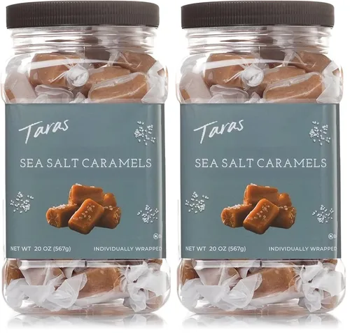 Vista 11 de Taras Caramelos gourmet de sal marina Caramelos totalmente naturales Cremosos y envueltos individualmente con mantequilla real (20 onzas)