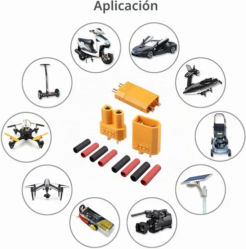 Vista 4 de AUTOUTLET 20 unids 10 pares XT30 bala conectores macho y hembra con termorretráctil para coche RC/barco/batería LiPo