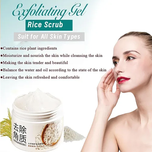 Vista 8 de Exfoliante De Arroz Para Aclarar La Piel, Exfoliante De Arroz Para Las Manchas, Exfoliante De Arroz Para Blanquear Gel Exfoliante, Exfoliante De