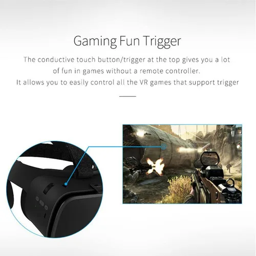 Vista 2 de VR Headset Virtual Reality Goggle with Wireless Remote Controller 3D VR Glasses for 3D Movies Video Play Games VR Set for IOS Android Phone for