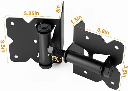 Vista 6 de WINSOON Kit de herrajes de cierre automático de acero inoxidable para puerta y pestillo, bisagras de puerta de tensión ajustable de alta