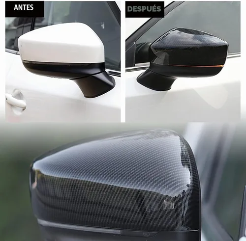 Vista 3 de 2 piezas de cubierta de espejo retrovisor lateral estilo fibra de carbono compatible con Mazd a CX5 CX-5 2017 2018 2019 2020 2021