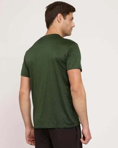 Vista 3 de Real Essentials - Paquete de 5 Real Essentials - Camisetas de manga corta para hombre con cuello redondo y de secado rápido, atlética, para correr
