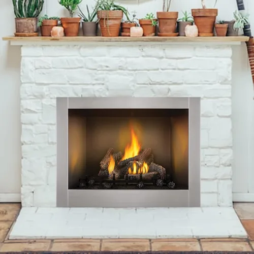 Vista 6 de Troncos de gas, troncos de cerámica de 10 piezas para chimenea y hoguera, troncos realistas resistentes al calor, juego de troncos falsos apilables