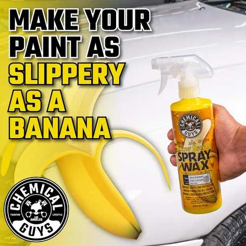 Vista 3 de Chemical Guys Blazin' Banana Cera en Aerosol, Brillo Natural de Carnauba, Segura para Automóviles, Camiones, SUVs, Casas Rodantes y Más, Extra