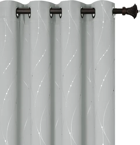 Vista 27 de BUHUA - Paneles de cortinas opacas para sala de estar, cortinas grises con aislamiento térmico, cortinas de ventana para dormitorio - 72 pulgadas