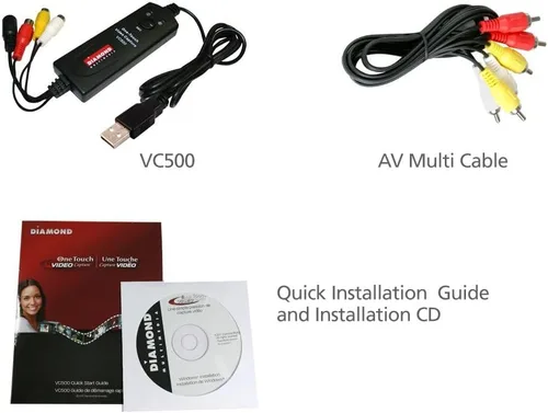 Vista 5 de Diamond VC500SE One Touch VHS/Videocámara a Convertidor de archivos digital para Windows y Mac OS (compatible con Mac OS Ventura) Nuevo software