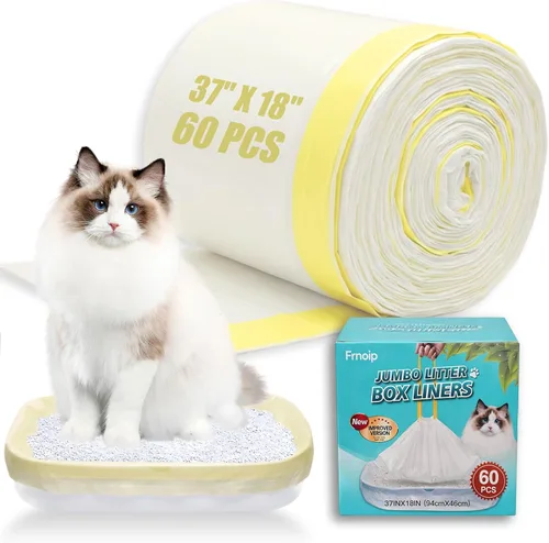 Vista 8 de Paquete de 48 bolsas de arena para gatos súper jumbo, extragruesas de 0.1 fl oz, a prueba de fugas, 46 x 18 pulgadas, forro de arena para gatos