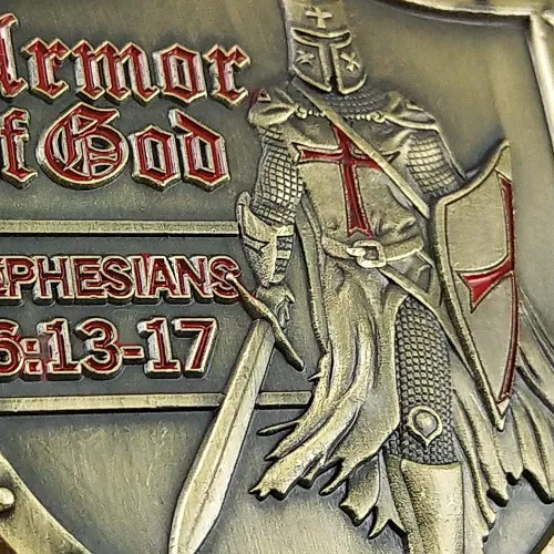 Vista 5 de Armadura de Dios EPH 613-17 Moneda de desafío Escudo de fe