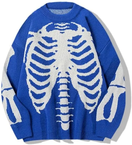 Vista 2 de Y2K - Suéter grunge de hadas, diseño de esqueleto, estilo gótico, ropa urbana, estilo indie, Harajuku