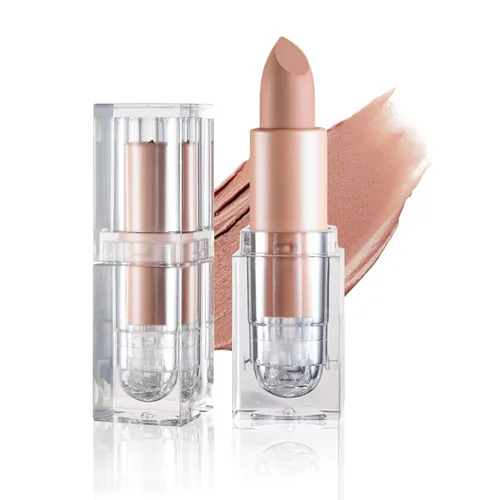 Vista 18 de IONSGAKO Lápiz labial mate nude aterciopelado, brillo de labios, no se decolora, no se pega a la copa, lápiz labial color nude, tinte de labios