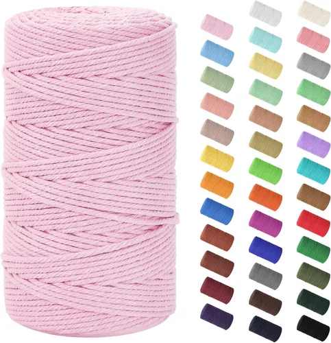 Vista 52 de Cuerda de macramé de 0.079 in x 220 yardas (656 pies), cuerda de algodón natural para colgar en la pared, ganchos de plantas, manualidades Verde
