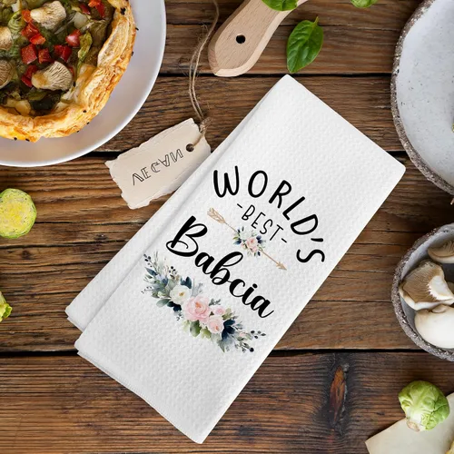 Vista 6 de World's Best Babcia - Toallas de mano para cocina, regalos para abuela de nietos, nietos, día de la madre, Navidad, cumpleaños, toalla de cocina