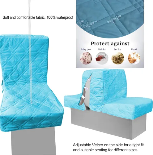 Vista 4 de Blue Wave - Fundas de asiento trasero con espalda - Juego de 2 asientos grises de repuesto, microfibra suave, 100% impermeable