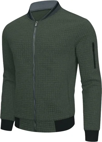 Vista 3 de Chaqueta ligera para hombre, chaqueta bomber casual, chaqueta universitaria