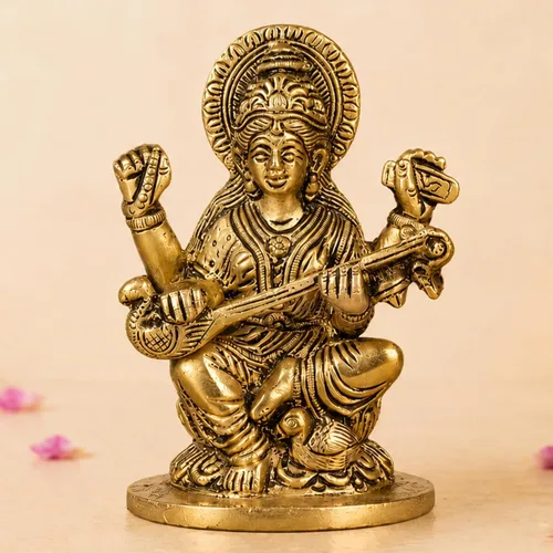 Vista 11 de LOVENSPIRE Estatua de diosa Lakshmi de latón macizo para Pooja (3.5 pulgadas) – Ídolo de la deidad espiritual india para decoración de mandir