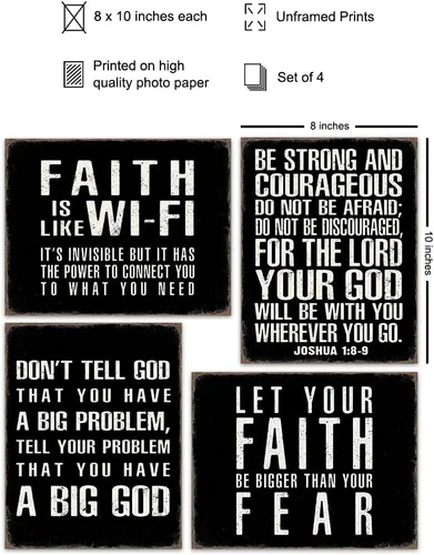 Vista 2 de Decoración de pared con citas de versículos bíblicos, cita inspiradora, regalos cristianos para hombres, arte de pared cristiano, signos religiosos