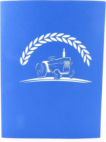 Vista 6 de Tractor 3D Pop Up Tarjeta de felicitación para todas las ocasiones: cumpleaños, día del padre, felicitaciones, despedida, aniversario, jubilación