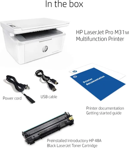 Vista 5 de HP Laserjet Pro impresora láser monocromática inalámbrica, todo en uno.