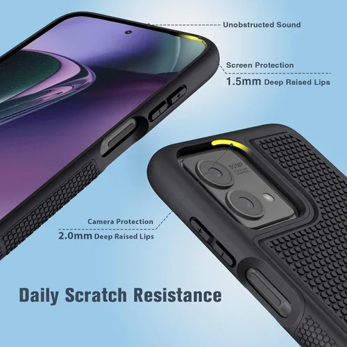 Vista 4 de FNTCASE Funda para Motorola Moto G-Stylus-5G-2023: funda protectora de doble capa a prueba de golpes Parte trasera texturizada antideslizante