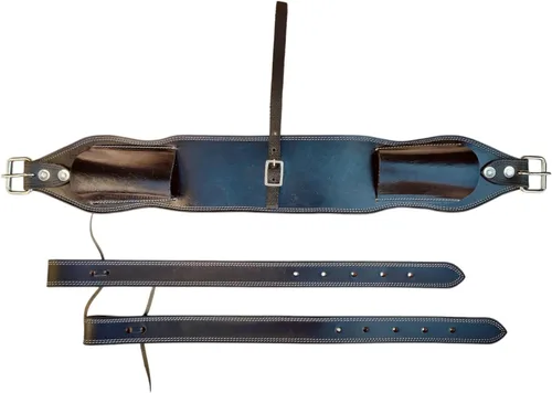 Vista 7 de Western Leather Cinch Billets and Back Girth Strap Adjustable Saddle Flank Cinch with Stainless Steel Buckle Durable Horse Riding Tack