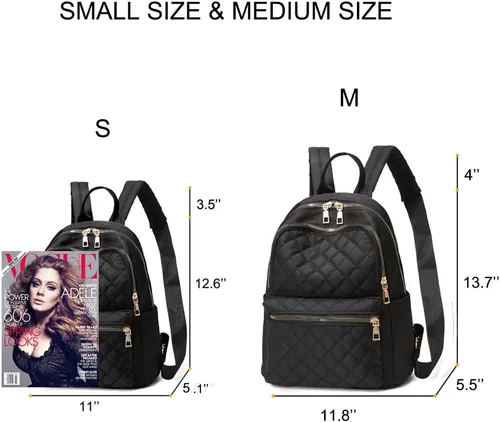 Vista 5 de PAOIXEEL Mochila pequeña y ligera para mujer, resistente al agua, mini mochila antirrobo para niñas, mochila de viaje, Negro, S, Ciclismo