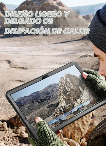 Vista 7 de SUPCASE - Funda para Samsung Galaxy Tab S10 Plus de 12.4" 2024 con soporte, color negro Built-in Screen Protector, S Pen Holder, Full-Body Heavy