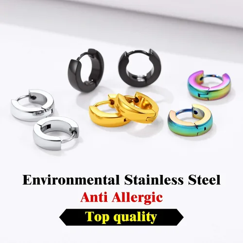 Vista 3 de Juego clásico de 345 pares de aretes de aro para hombres y mujeres, 0.118 in de ancho, de acero inoxidable, hipoalergénicos, joyería minimalista