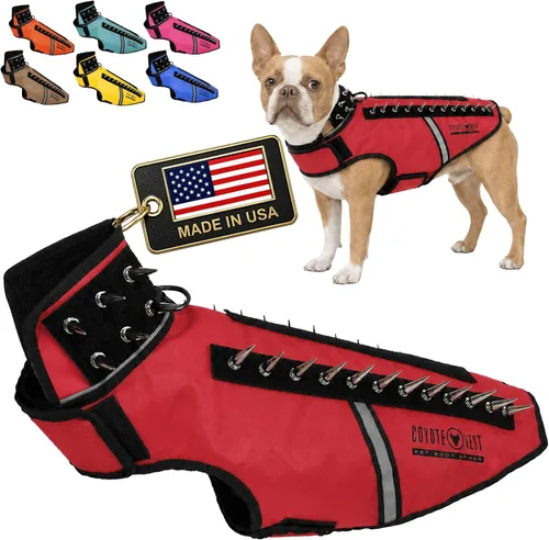 Vista 26 de CoyoteVest SpikeVest - Chaleco de arnés para perro, accesorios reflectantes para perros con picos para proteger a tu mascota de ataques de Raptor