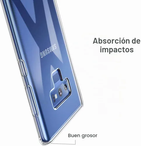 Vista 6 de Unov Funda para Galaxy Note 9 transparente con diseño en relieve, flor de Flower Blossom