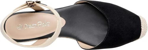 Vista 4 de DREAM PAIRS - Sandalias de plataforma con puntera cerrada y correa de tobillo elástica para mujer