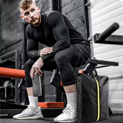 Vista 6 de TOPFIY - Bolsas para zapatos de golf adecuadas para deportes, golf, viajes, uso diario, viajes, con cremallera, almacenamiento plegable