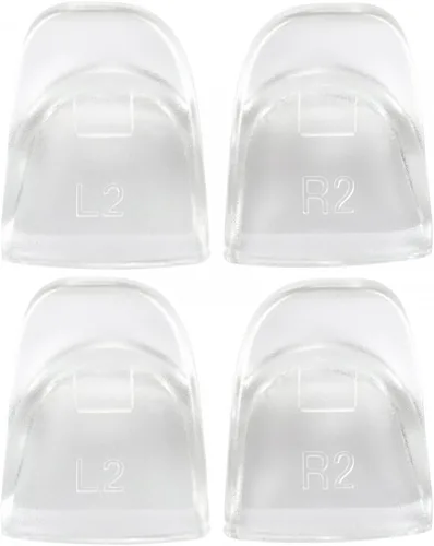 Vista 4 de eXtremeRate Transparent Clear 2 Pairs L2 R2 Buttons Extention Trigger for PS4 Controller, Game Improvement Adjusters Extenders for PS4 Controller
