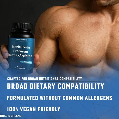 Vista 6 de L-Arginina 3000mg Suplemento de óxido nítrico para hombres y mujeres – Cápsulas veganas sin OMG con raíz de remolacha para circulación, resistencia