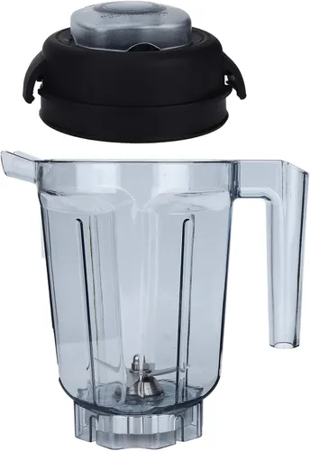 Vista 3 de Contenedor de licuadora de 32 onzas transparente con tapa de cuchilla, accesorios de repuesto para contenedor Vitamix compatible con máquinas