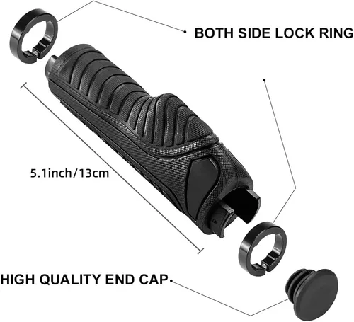 Vista 2 de ROCKBROS Empuñaduras de bicicleta de montaña, empuñaduras para manillar de bicicleta, doble abrazadera de aluminio para MTB BMX, extremos de barra