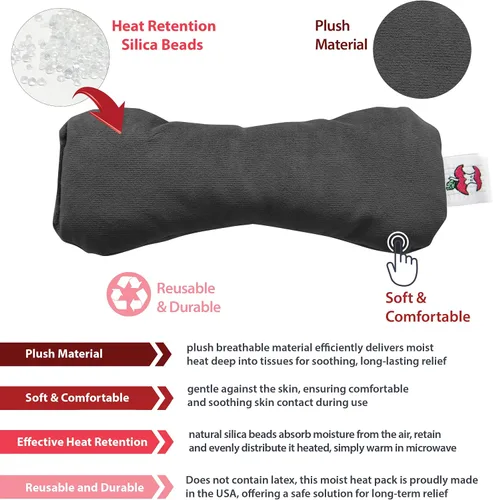 Vista 4 de Core Products MicroBeads Eye Compress - Paquete de terapia de calor húmedo - Gris