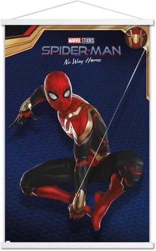 Vista 19 de Trends International Marvel Spider-Man: No Way Home - Póster de pared de disfraz rojo, 14.725 x 22.375 pulgadas, versión enmarcada de madera