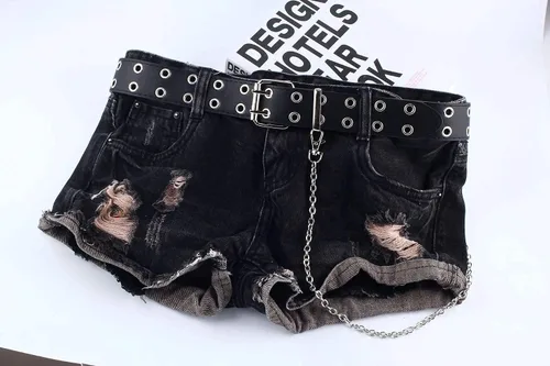 Vista 4 de INOGIH Cinturón de cuero con doble ojal con cadena para mujer, vestidos de jeans