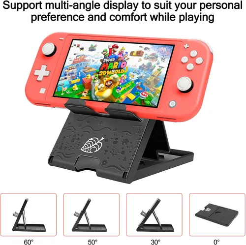 Vista 7 de Switch Lite - Paquete de accesorios, kit con funda de transporte, funda de TPU con protector de pantalla, base de carga, soporte de juego, funda